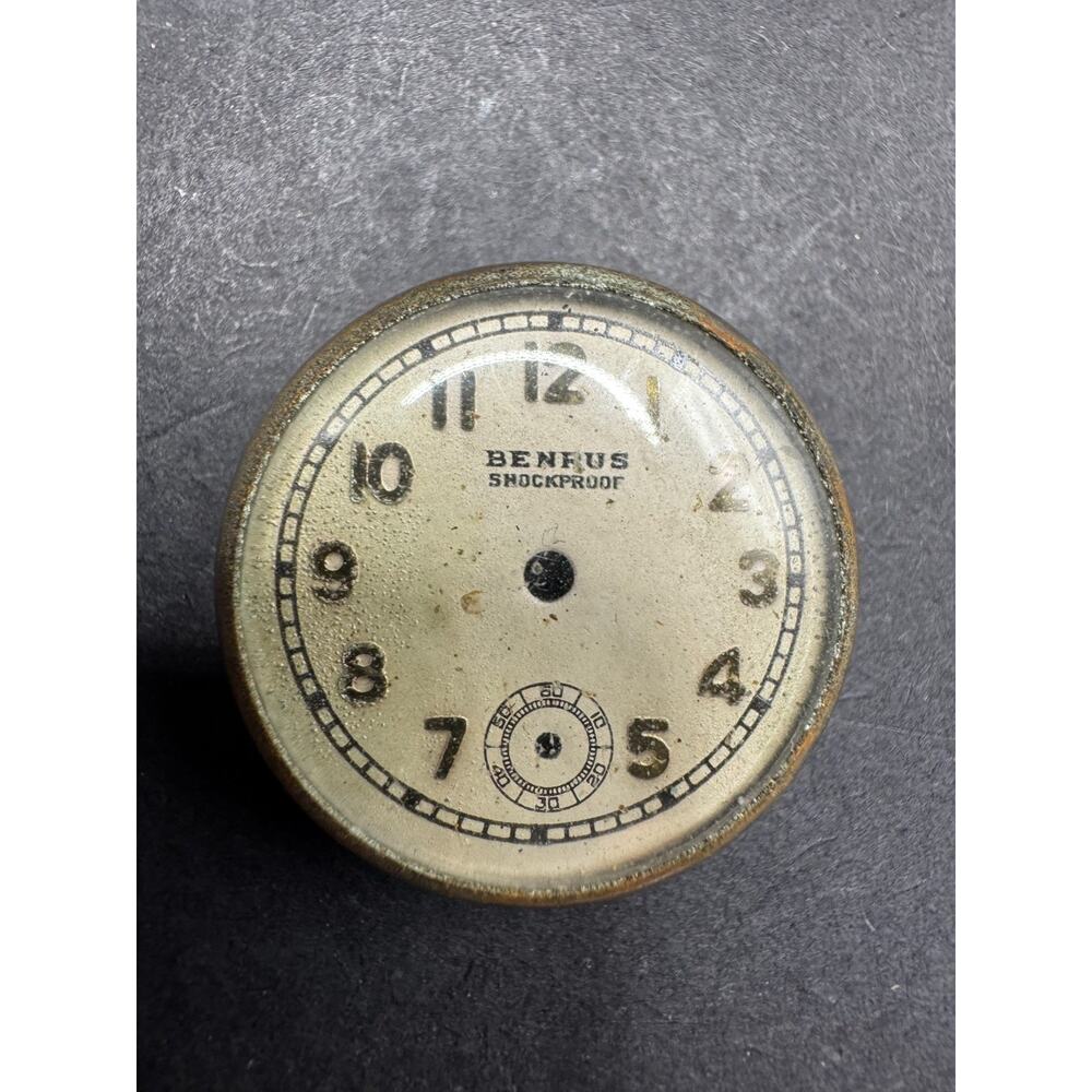 Benrus Shockproof Movement Watch Dial Front & Back For Parts/Repair 25.4mm